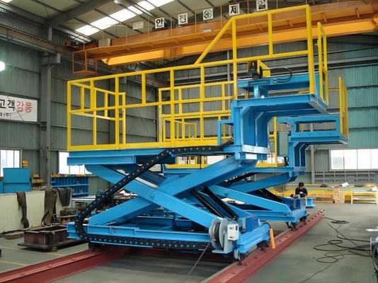 50T Load Capacity Heavy Duty Transfer Cart Hydraulic Lifting Speed Adjustable