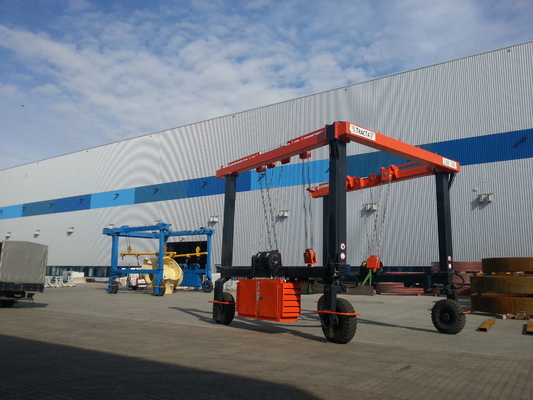 100ton Rubber Tyred Gantry Crane With Overload Limiter  Emergency Stop