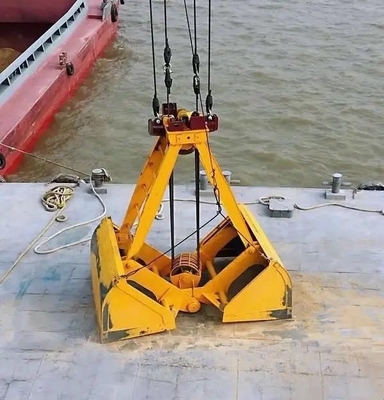 Multi Functional Four Ropes Grab Bucket Orange Yellow Color 440V 60Hz