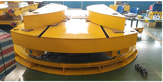CE/ISO/SGS Certified Electric Turntable Transfer Cart For Factories Warehouses
