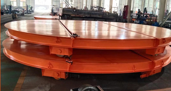 OEM Electric Powered Flat  Turntable Warehouse Transfer Cart 10ton -50ton
