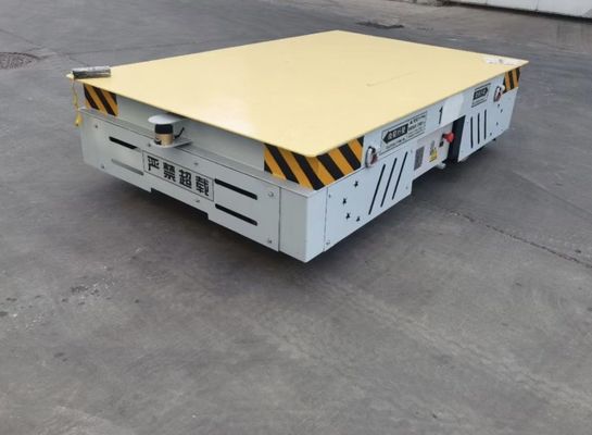 Heavy Duty Rubber Wheel Transfer Cart Battery Driven Trackless Transfer Cart For Plant Internal Material Conveying