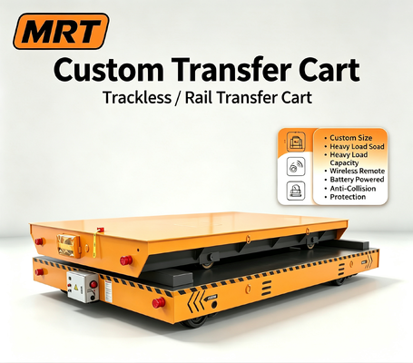 Electric Trackless Transfer Cart Shock Absorbing Rubber Wheel Compact Body For Factory Material Handling