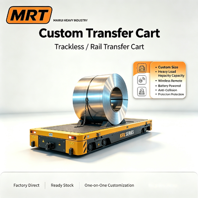 Battery Powered Trackless Transfer Cart High Toughness Rubber Wheel Manual Remote Control For Factory Logistics Handling