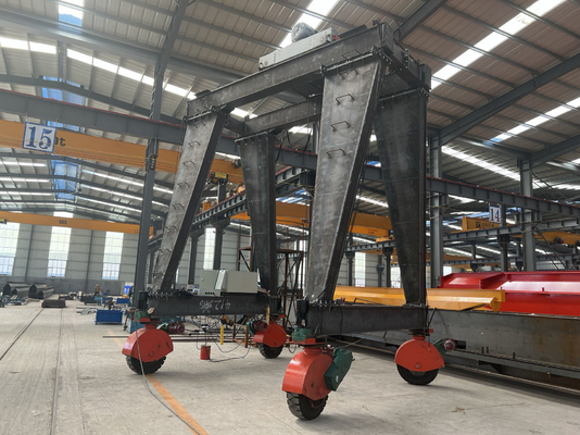 100T Rubber Tyre Mounted Gantry Crane With ISO CE SGS Certification