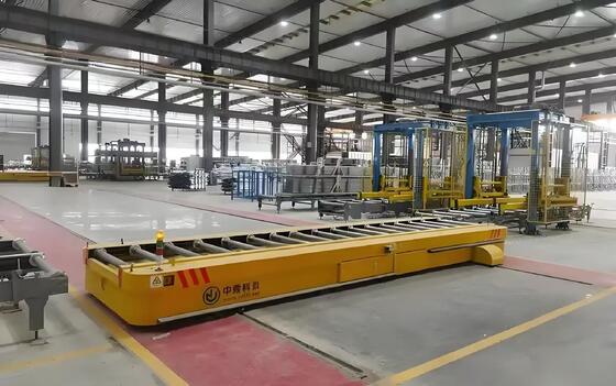 Battery Driven Trackless Transfer Cart Heavy Steel Structure For Factory Workshop Material Handling