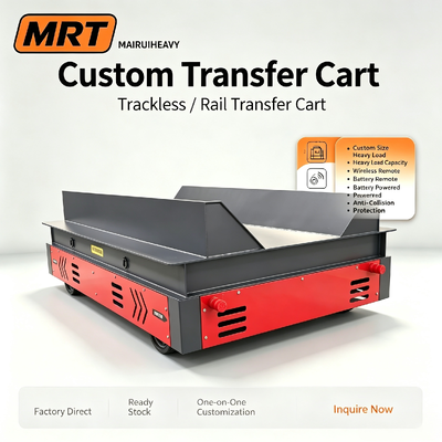 Custom Electric Trackless Transfer Cart Maneuverable Rubber Wheel Transfer Cart For Manufacturing Plant Material Transfer